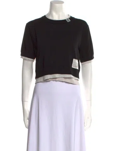 Pre-owned Miharayasuhiro Crew Neck Short Sleeve Crop Top W/ Tags In Black