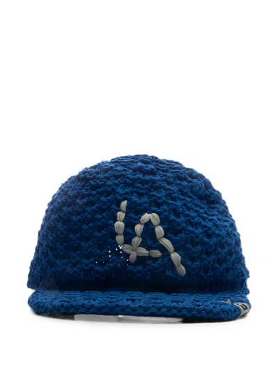 Miharayasuhiro Crochet-knit Cap In Blue
