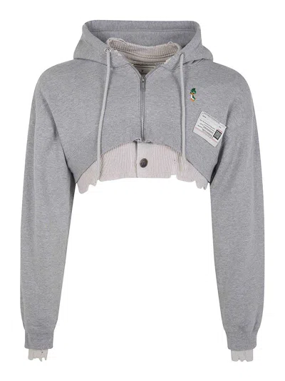 Miharayasuhiro Cropped Layered Parka In Grey