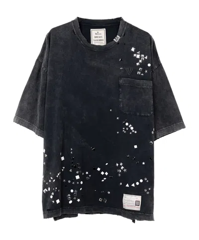 Miharayasuhiro Crystal-embellished Pocket T-shirt In Black