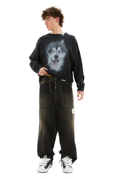Miharayasuhiro Denim Baker Trousers In Black