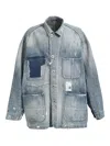 Miharayasuhiro Versized Used Effect Denim Jacket In Gray