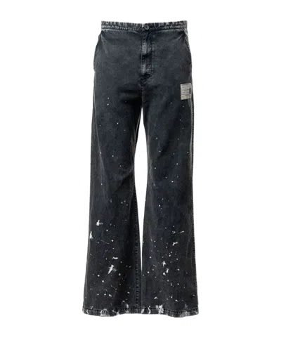 Miharayasuhiro Distressed Cotton Linen Pants In Black