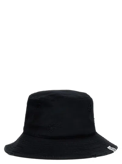 Miharayasuhiro Distressed Effect Bucket Hat In Black