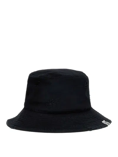 Miharayasuhiro Distressed Effect Bucket Hat In Black