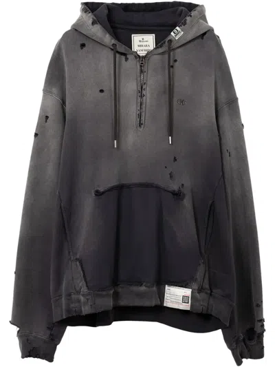 Miharayasuhiro Distressed-effect Hoodie In Grey
