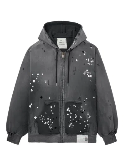 Miharayasuhiro Verziertes Distressed-kapuzenoberteil In Gray