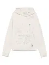 Miharayasuhiro Maison Mihara Yasuhiro Hoodie With Drawstring Hood And Embroidered Detailing In White