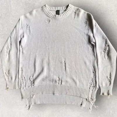Pre-owned Miharayasuhiro Distressed Grunge Wool Oversized Sweater In Gray