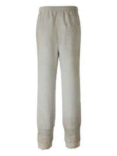 Miharayasuhiro Distressed Hem Trousers In Gray