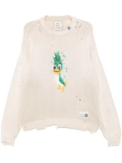 Miharayasuhiro Distressed Jumper In White