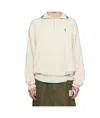 Miharayasuhiro Off-white Distressed Knit Half Zip Sweater In White