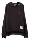Miharayasuhiro Distressed Layered Sweater In Brown