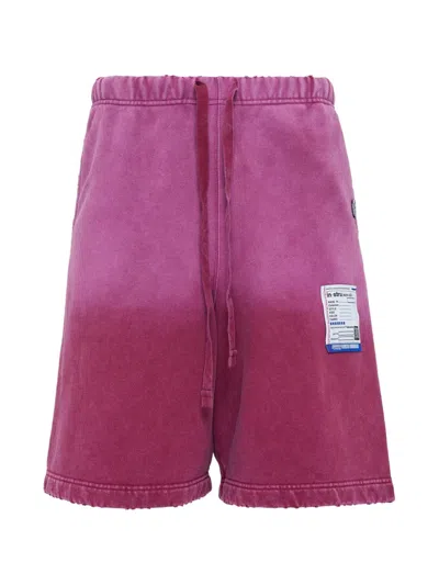 Miharayasuhiro French Terry Distressed Easy Shorts In Purple