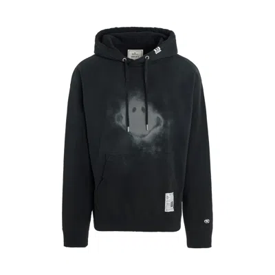 Miharayasuhiro Smiley-print Cotton Hoodie In Black