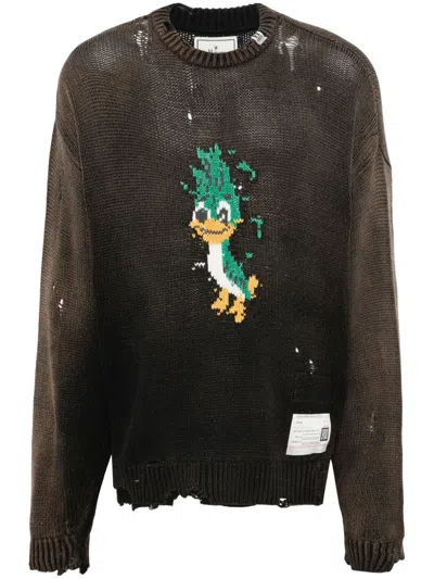 Miharayasuhiro Distressed Sweater In Brown
