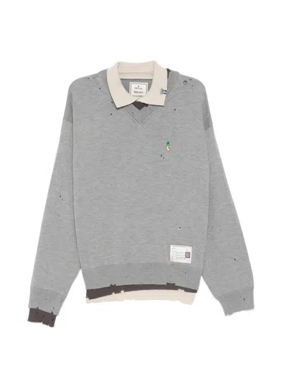 Miharayasuhiro Distressed Sweatshirt In Gray