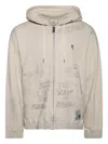 Miharayasuhiro Maison Mihara Yasuhiro Distressed Zip Up Hoodie White