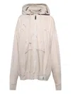 Miharayasuhiro Distressed Zip-up Hoodie In Neutral