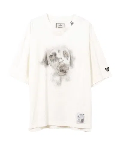 Miharayasuhiro Dog-print Text-detail T-shirt In White