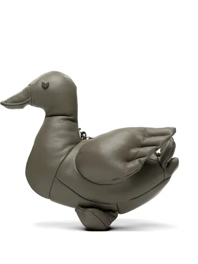 Miharayasuhiro Dolls Duck Leather Shoulder Bag In Gray