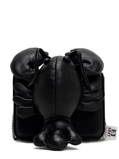 Miharayasuhiro Dolls Lobster Leather Shoulder Bag In Black