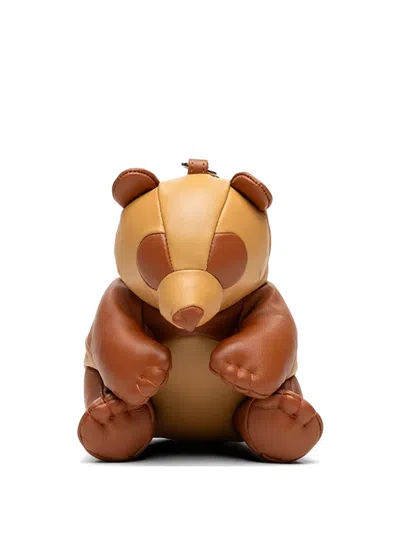 Miharayasuhiro Dolls Panda Leather Shoulder Bag In Brown