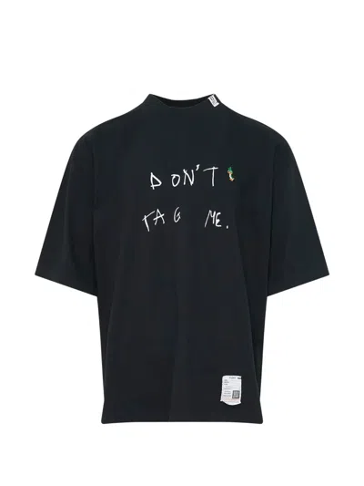 Miharayasuhiro Don't Tag Me. Printed Cotton T-shirt In Black