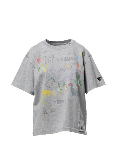Miharayasuhiro Doodle-print T-shirt In Gray