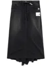 Miharayasuhiro Draped Denim Skirt In Black