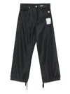Miharayasuhiro Drawstring-hem Jeans In Black