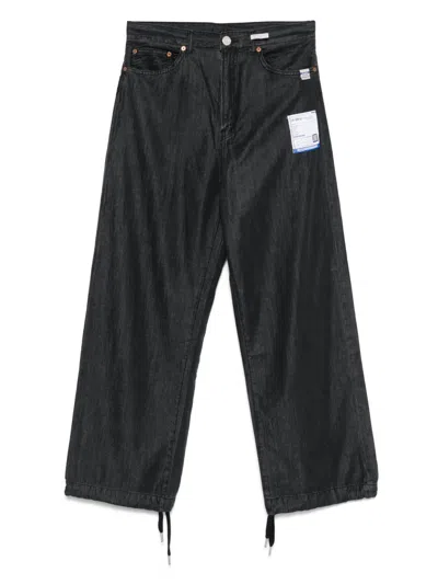 Miharayasuhiro Drawstring-hem Jeans In Black