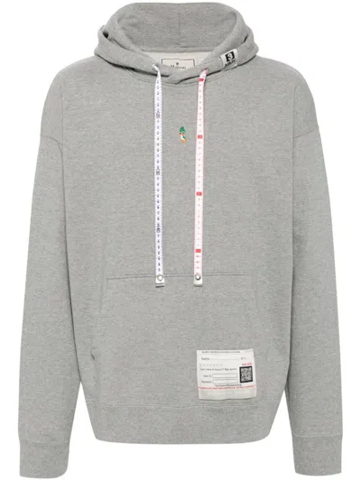 Miharayasuhiro Duck Embroidery Hoodie In Grey