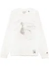 Miharayasuhiro Duck-print Distressed T-shirt In White