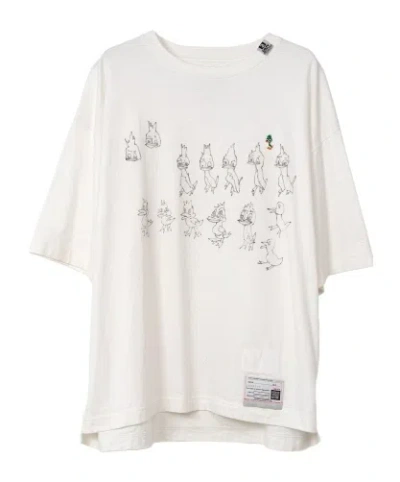 Miharayasuhiro Ducks Printed Cotton T-shirt In White