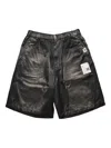 Miharayasuhiro Elastic-waistband Satin Shorts In Black