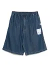 Miharayasuhiro Elasticate-waist Patch-pocket Shorts In Blue