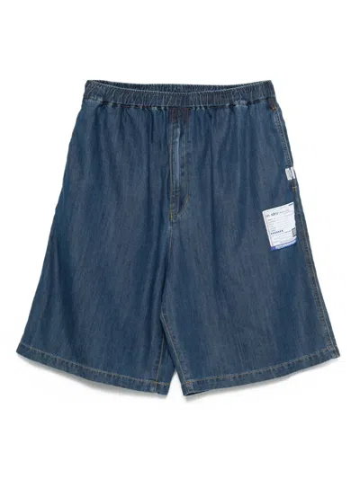 Miharayasuhiro Elasticate-waist Patch-pocket Shorts In Blue