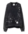 Miharayasuhiro Embellished Bleached Sweatshirt In Black