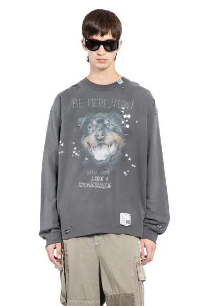 MIHARAYASUHIRO EMBELLISHED DISTRESSED LONG SLEEVE TEE