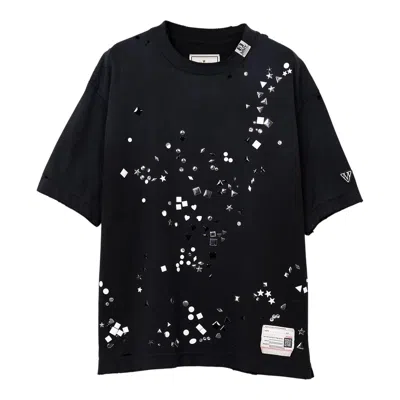 Miharayasuhiro Embellished Distressed Tee In Black