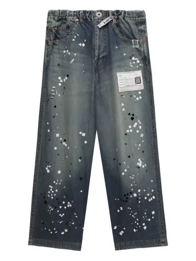 Miharayasuhiro Embellished-elasticated Jeans In Blue