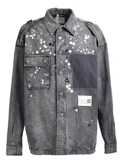 Miharayasuhiro デコラティブポケット シャツジャケット In Gray