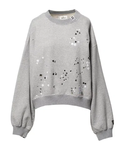 Miharayasuhiro Embellished Sweatshirt In Gray