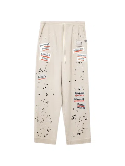 Miharayasuhiro Embellished Track Pants In Neutral