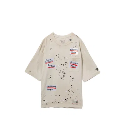 Miharayasuhiro Embellished-sticker T-shirt In Neutral