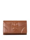 Miharayasuhiro Embossed-leather Key Case In Brown