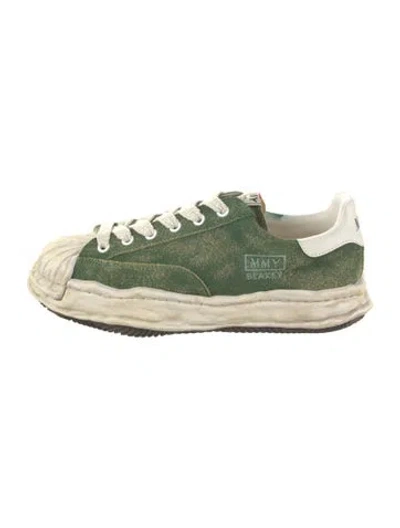 Pre-owned Miharayasuhiro Embroidered Accent Sneakers In Green