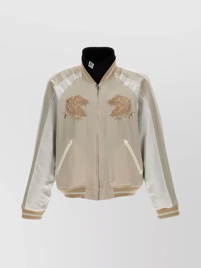 Miharayasuhiro Embroidered Design Reversible Bomber Jacket