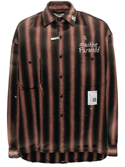 Miharayasuhiro Embroidered Shirt In Brown